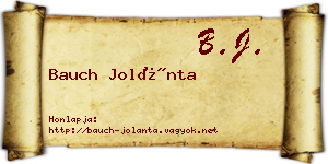 Bauch Jolánta névjegykártya